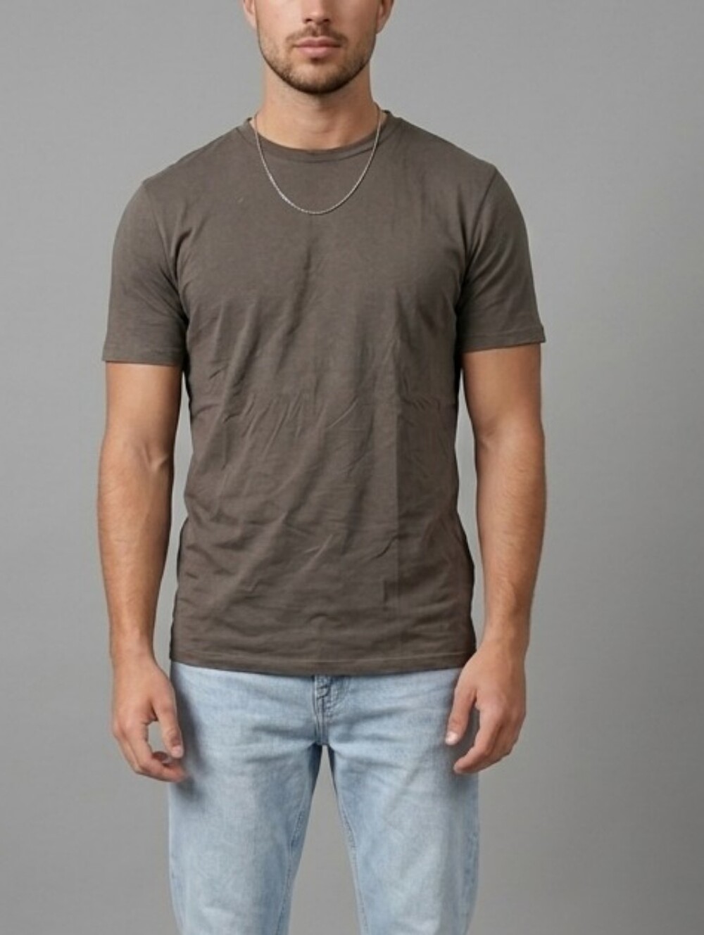Zara Men's Short Sleeve Crew T-Shirt in Olive Size S